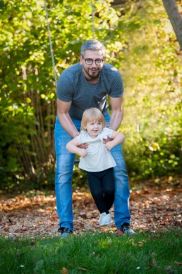 Foto Vater und Kind im Wald